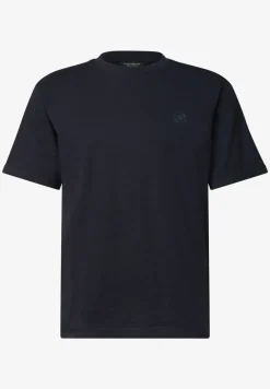 Shirt met ronde hals en omslagdetail