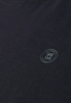 Shirt met ronde hals en omslagdetail