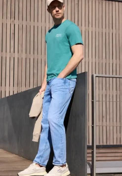 Shirt met ronde hals en opdruk op de rug