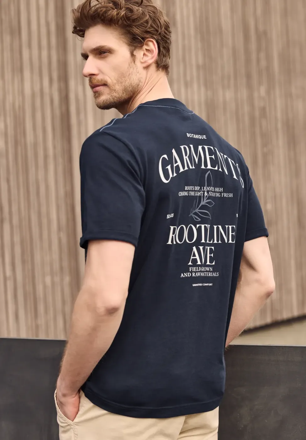 Shirt met ronde hals en opdruk op de rug