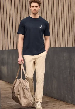 Shirt met ronde hals en opdruk op de rug