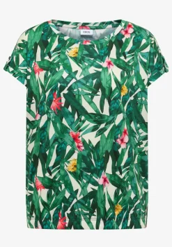 Shirt met ronde hals en omslagdetail