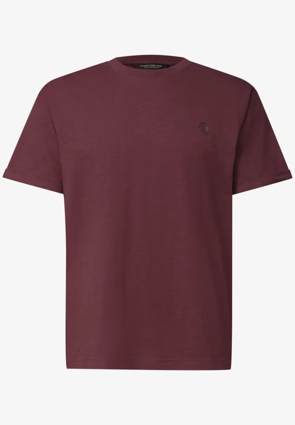 Shirt met ronde hals en omslagdetail