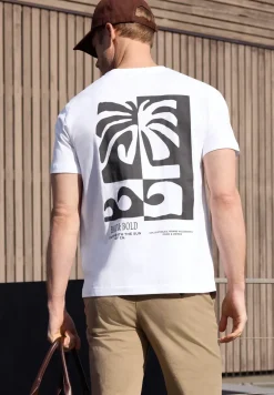 Shirt met ronde hals en opdruk op de rug