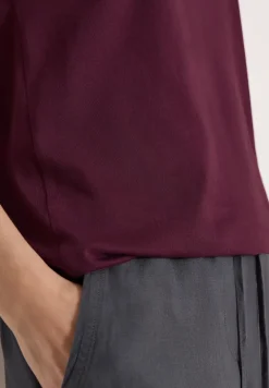 Shirt met ronde hals en omslagdetail