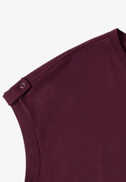 Shirt met ronde hals en omslagdetail
