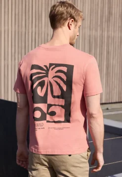 Shirt met ronde hals en opdruk op de rug