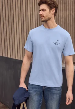 Shirt met ronde hals en opdruk op de rug