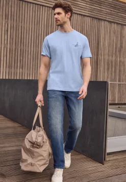 Shirt met ronde hals en opdruk op de rug