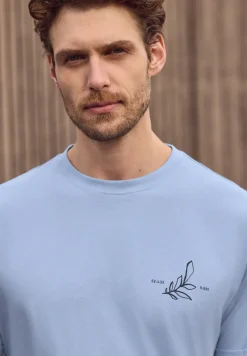 Shirt met ronde hals en opdruk op de rug