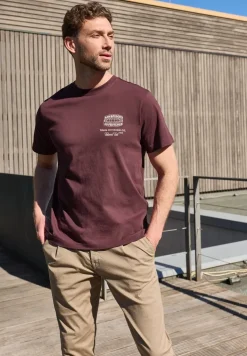 Shirt met ronde hals en opdruk op de rug