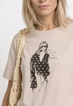 Shirt met ronde hals en print