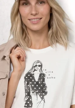 Shirt met ronde hals en print