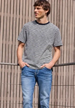 Shirt met ronde hals en piquéstructuur