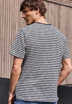 Shirt met ronde hals en piquéstructuur