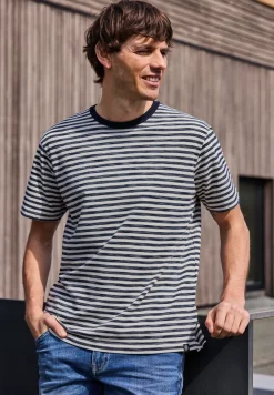 Shirt met ronde hals en piquéstructuur