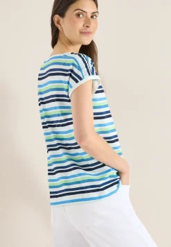 Shirt met ronde hals en rimpels