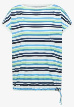 Shirt met ronde hals en rimpels