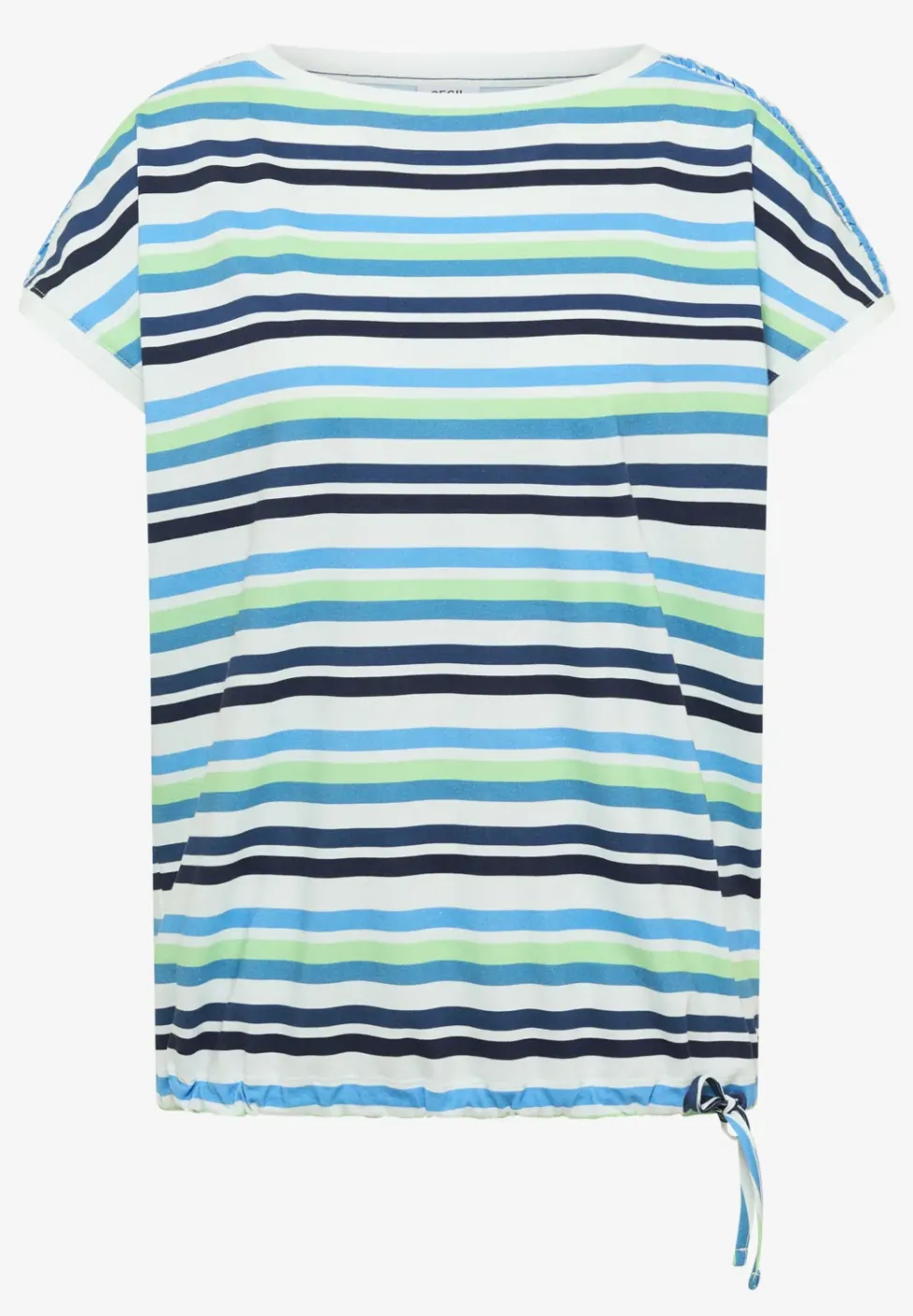 Shirt met ronde hals en rimpels