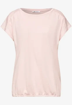 Shirt met ronde hals en rimpels