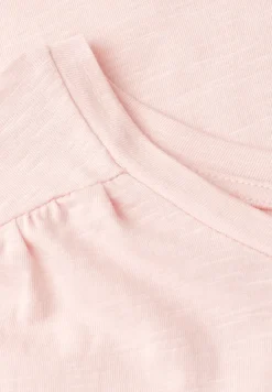 Shirt met ronde hals en rimpels
