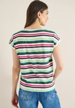 Shirt met ronde hals en rimpels