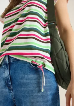 Shirt met ronde hals en rimpels