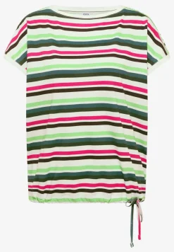 Shirt met ronde hals en rimpels
