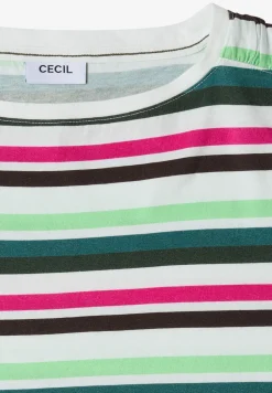 Shirt met ronde hals en rimpels