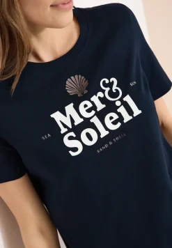 Shirt met ronde hals en tekst