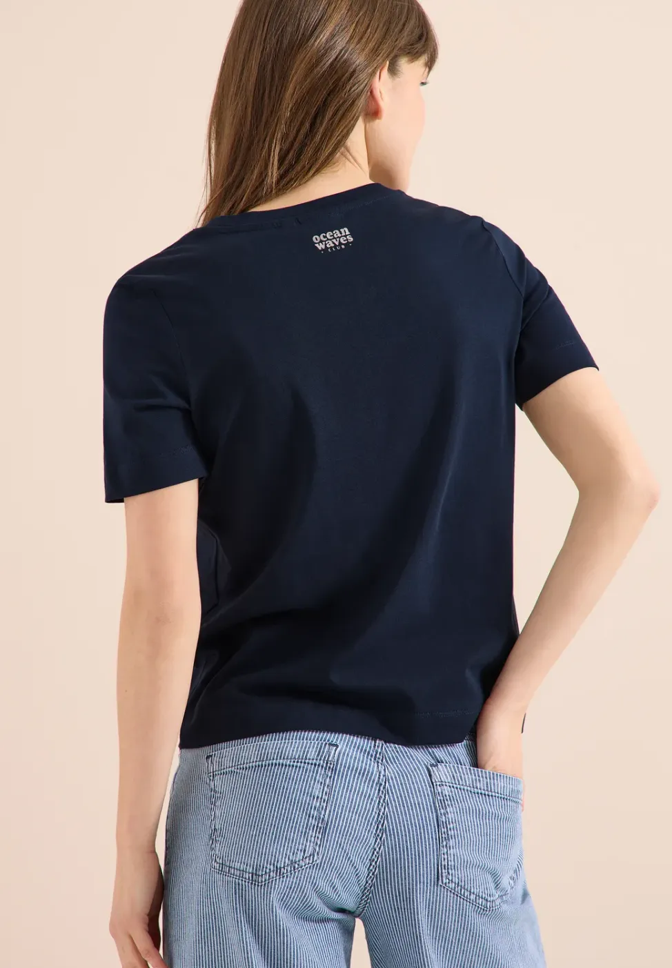 Shirt met ronde hals en tekst