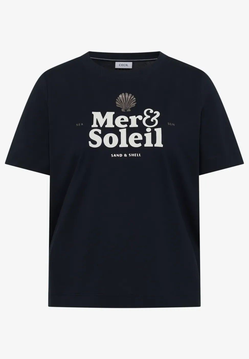 Shirt met ronde hals en tekst