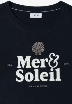 Shirt met ronde hals en tekst