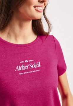 Shirt met ronde hals en tekst