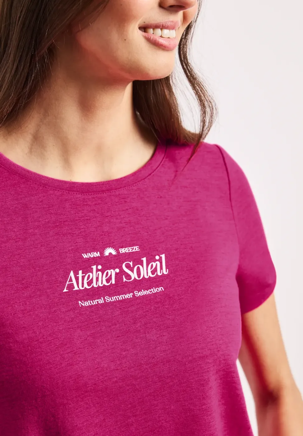 Shirt met ronde hals en tekst