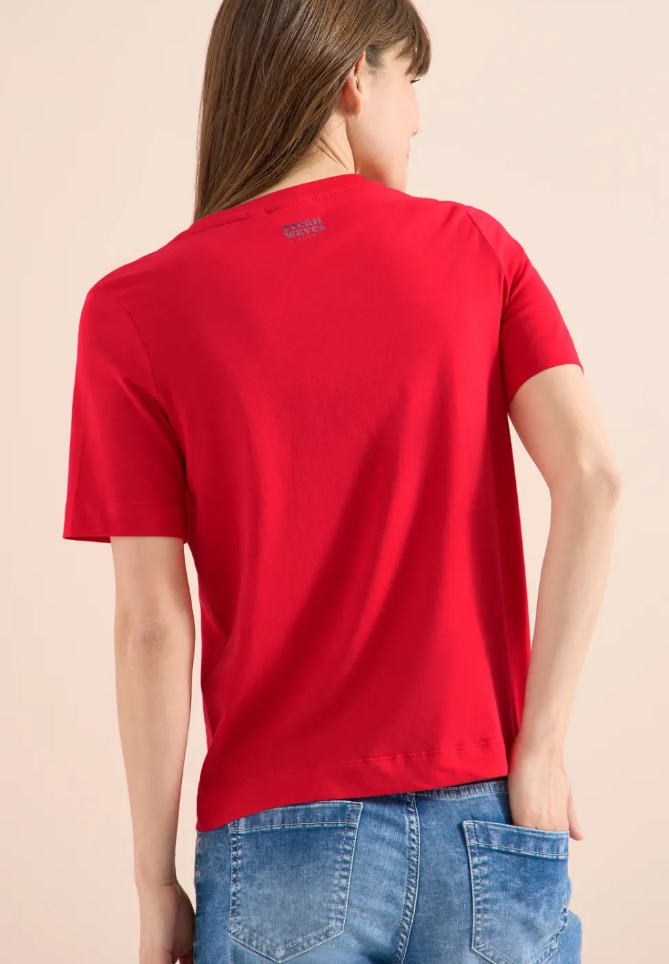 Shirt met ronde hals en tekst