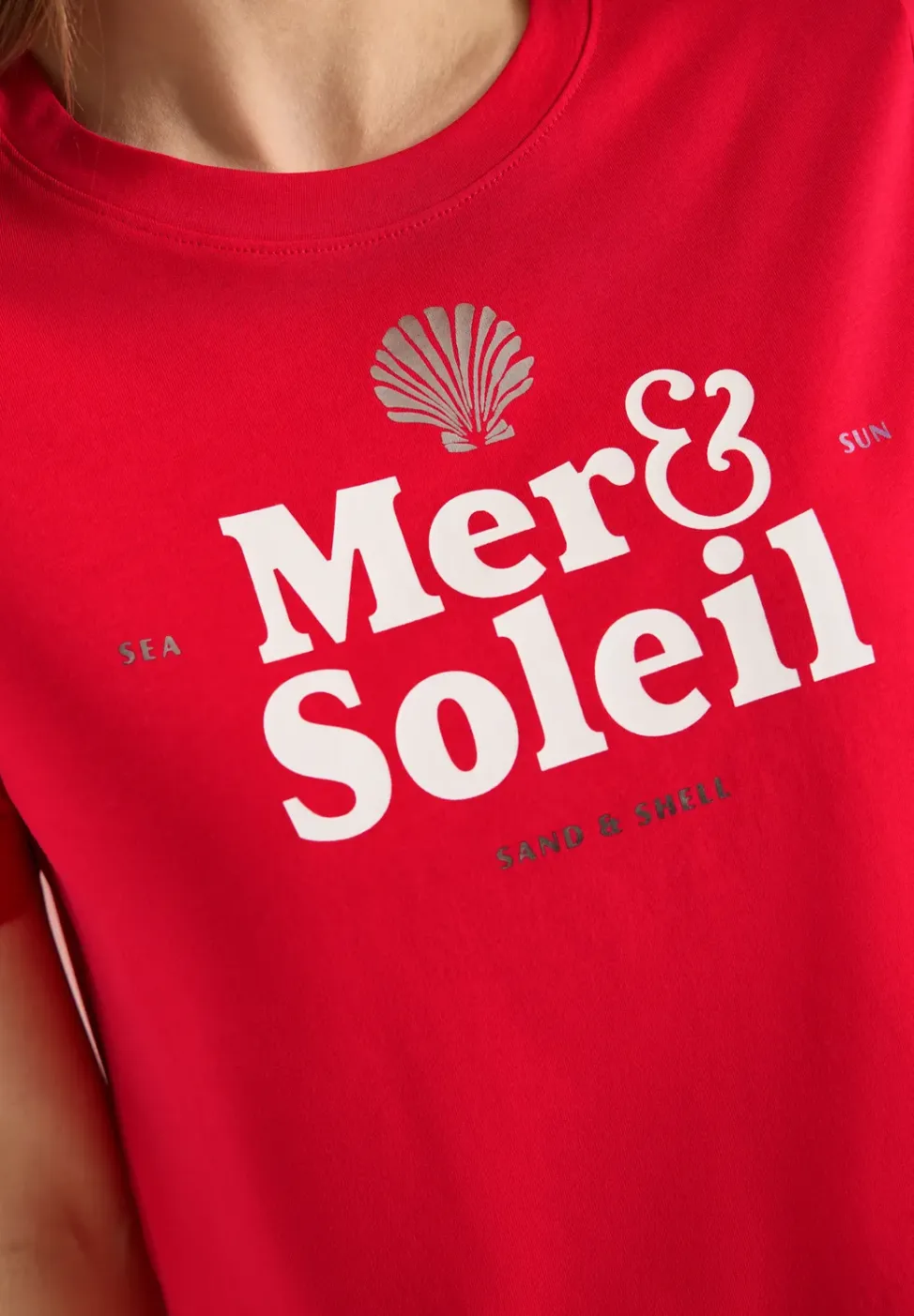 Shirt met ronde hals en tekst