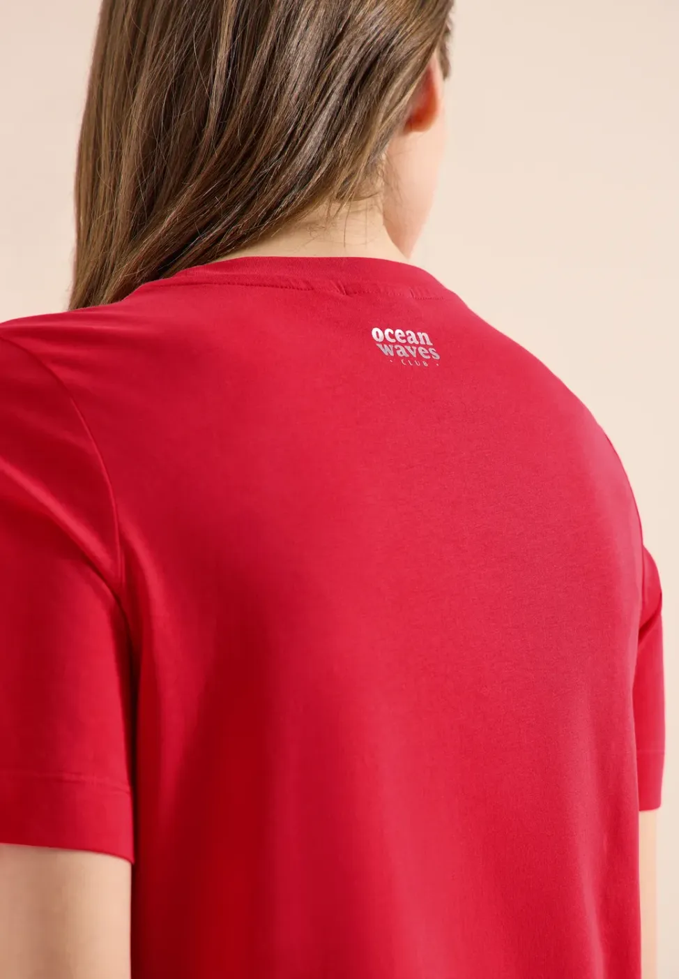 Shirt met ronde hals en tekst