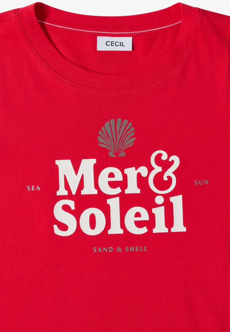 Shirt met ronde hals en tekst