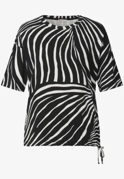 Shirt met ronde hals en trekkoord