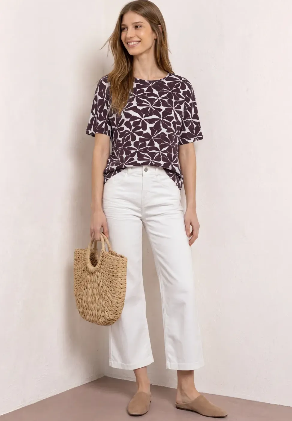 Shirt met ronde hals en zebraprint