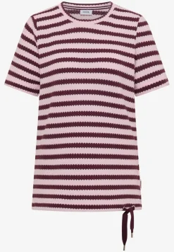Shirt met ronde hals in ajour look