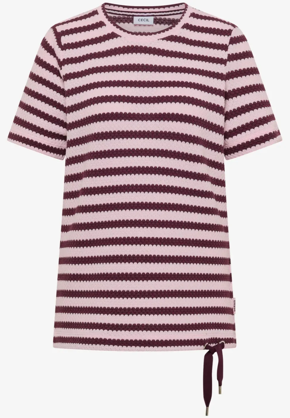 Shirt met ronde hals in ajour look