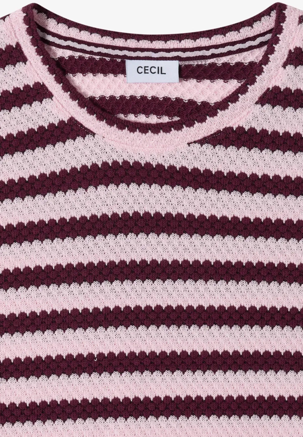 Shirt met ronde hals in ajour look