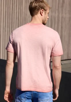 Shirt met ronde hals in garment dye-look