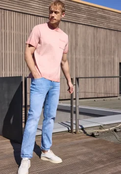 Shirt met ronde hals in garment dye-look