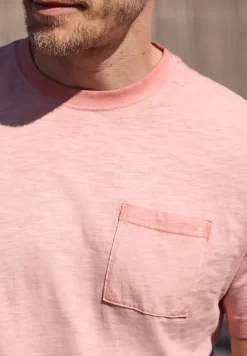 Shirt met ronde hals in garment dye-look