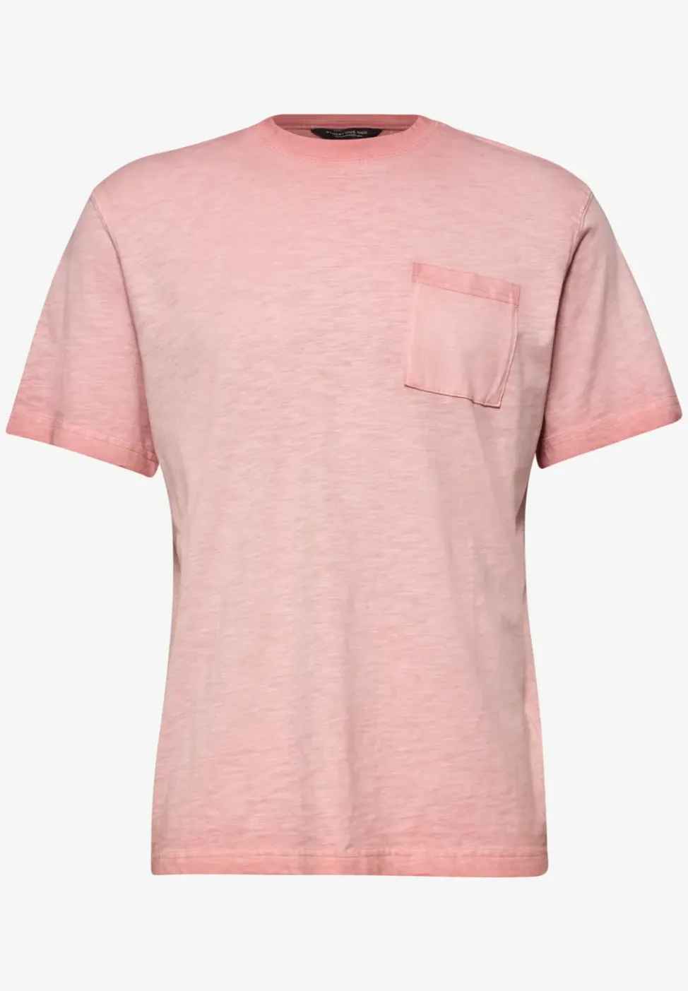 Shirt met ronde hals in garment dye-look