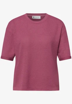 Shirt met ronde hals in gebreide look