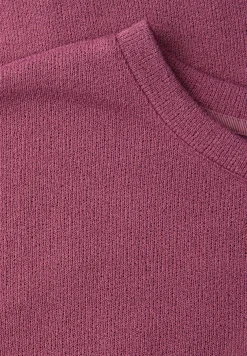 Shirt met ronde hals in gebreide look